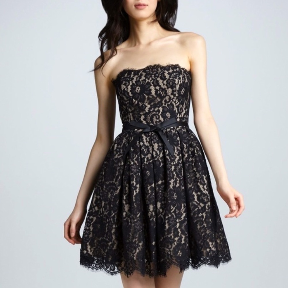 Robert Rodriguez For Target Black & Cream Lace Overlay Bow Dress Size 12